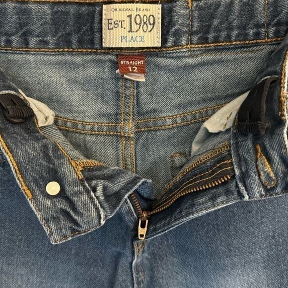 The Children’s Place Boys Jeans Size 12 Straight Fit Adjustable Waist Blue - Picture 6 of 6